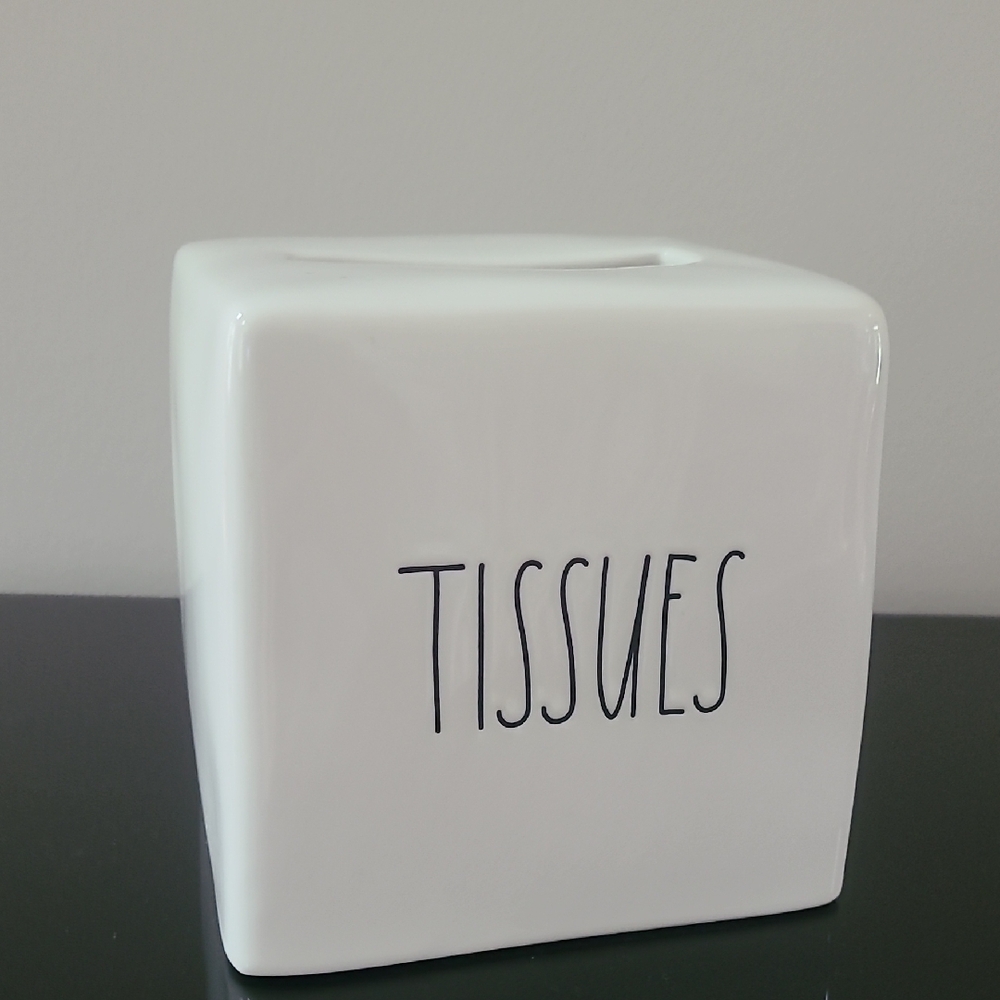 White Ceramic Tissue Box Cover